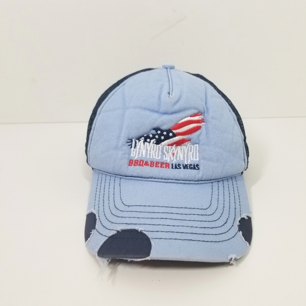 Lynyrd Skynyrd Blue Bbq Beer Vegas Band Tour Snapback Embroidered Baseball Hat